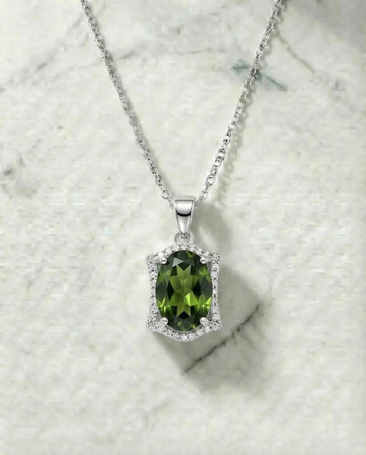Olive Green Zirconia Bracelet with 15 Stones