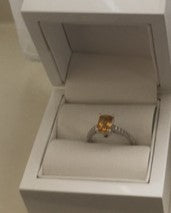 Ægte Citrin Solitaire Ring