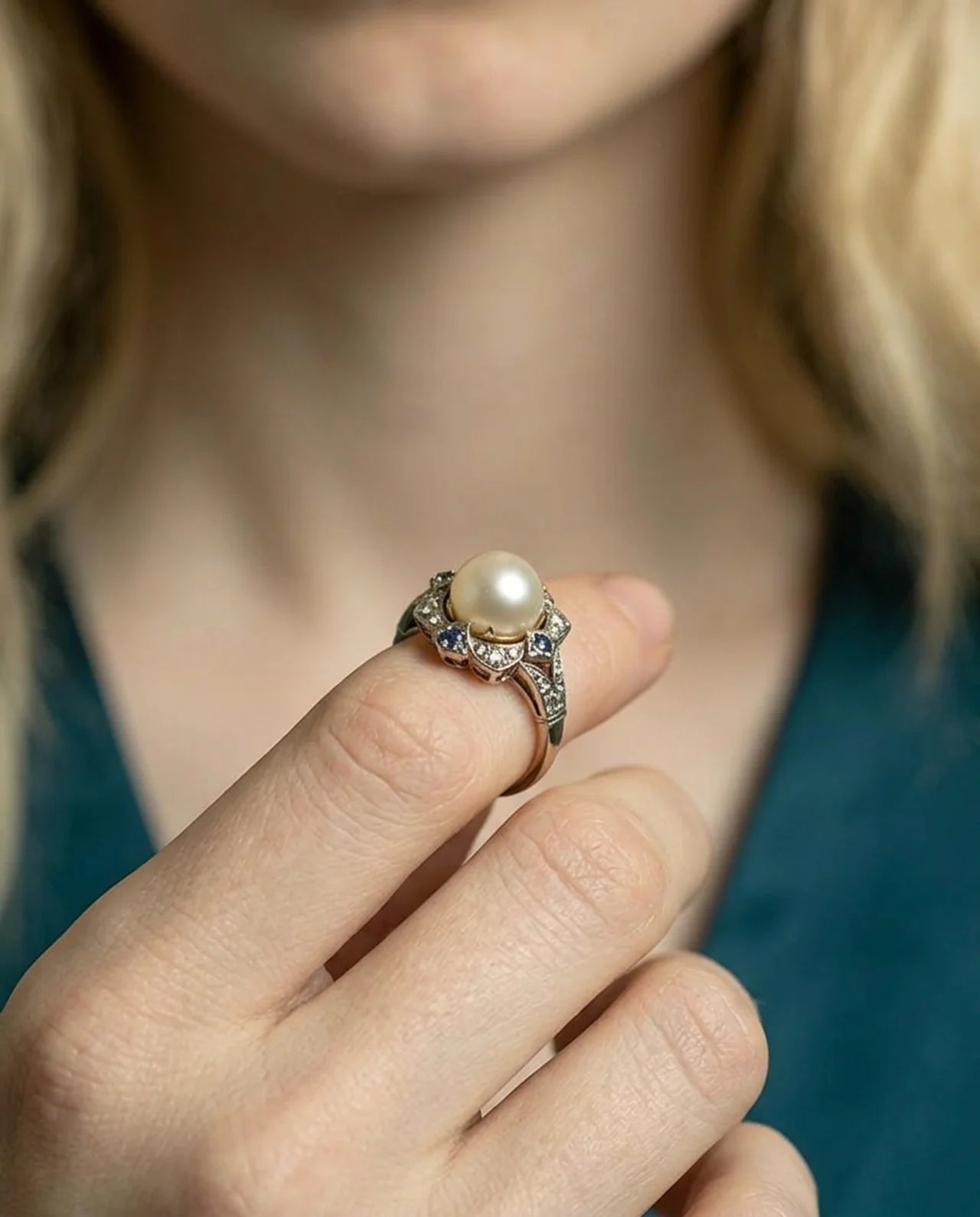 Simulated Diamond 9 Stone Ring