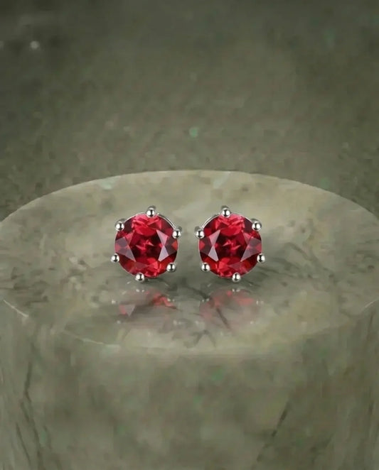 Real Garnet stud earrings