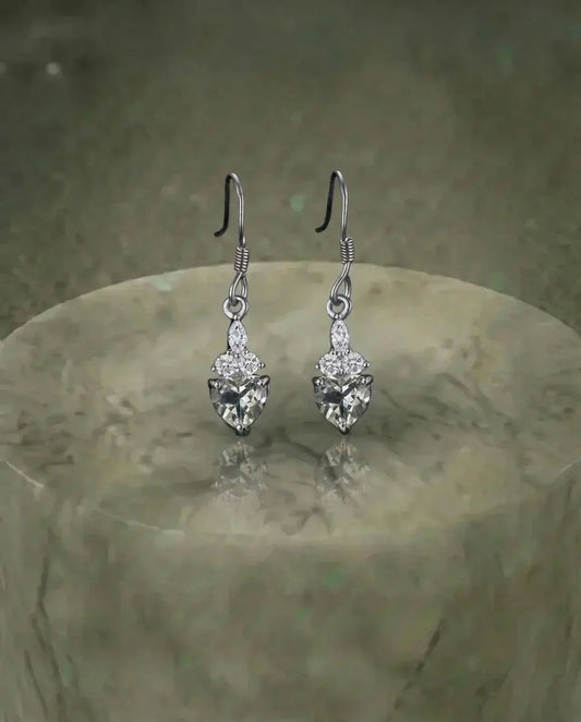 Real Light Lemon Topaz Heart Earring