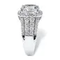 Large Square Diamond Ring in 925 Silver