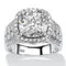 Large Square Diamond Ring in 925 Silver