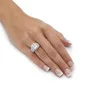 Large Square Diamond Ring in 925 Silver