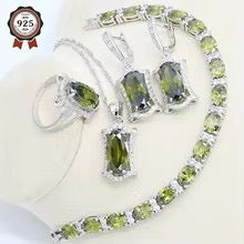 Olive Green Zirconia Bracelet with 15 Stones