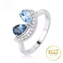 Real Topaz Simmulated Diamond Earrings