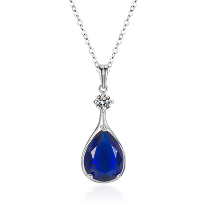 Pear Shaped Sapphire Necklace