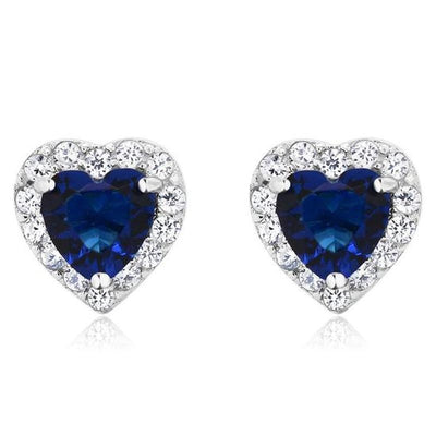 Sapphire Heart shaped Studs