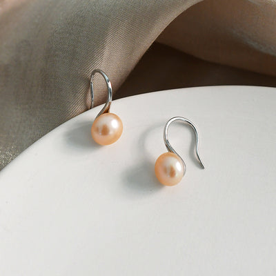 Ladies Pearl Earrings Peach
