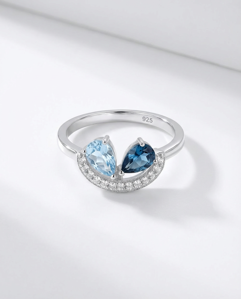 Echter Topas-Simulierter Diamantring