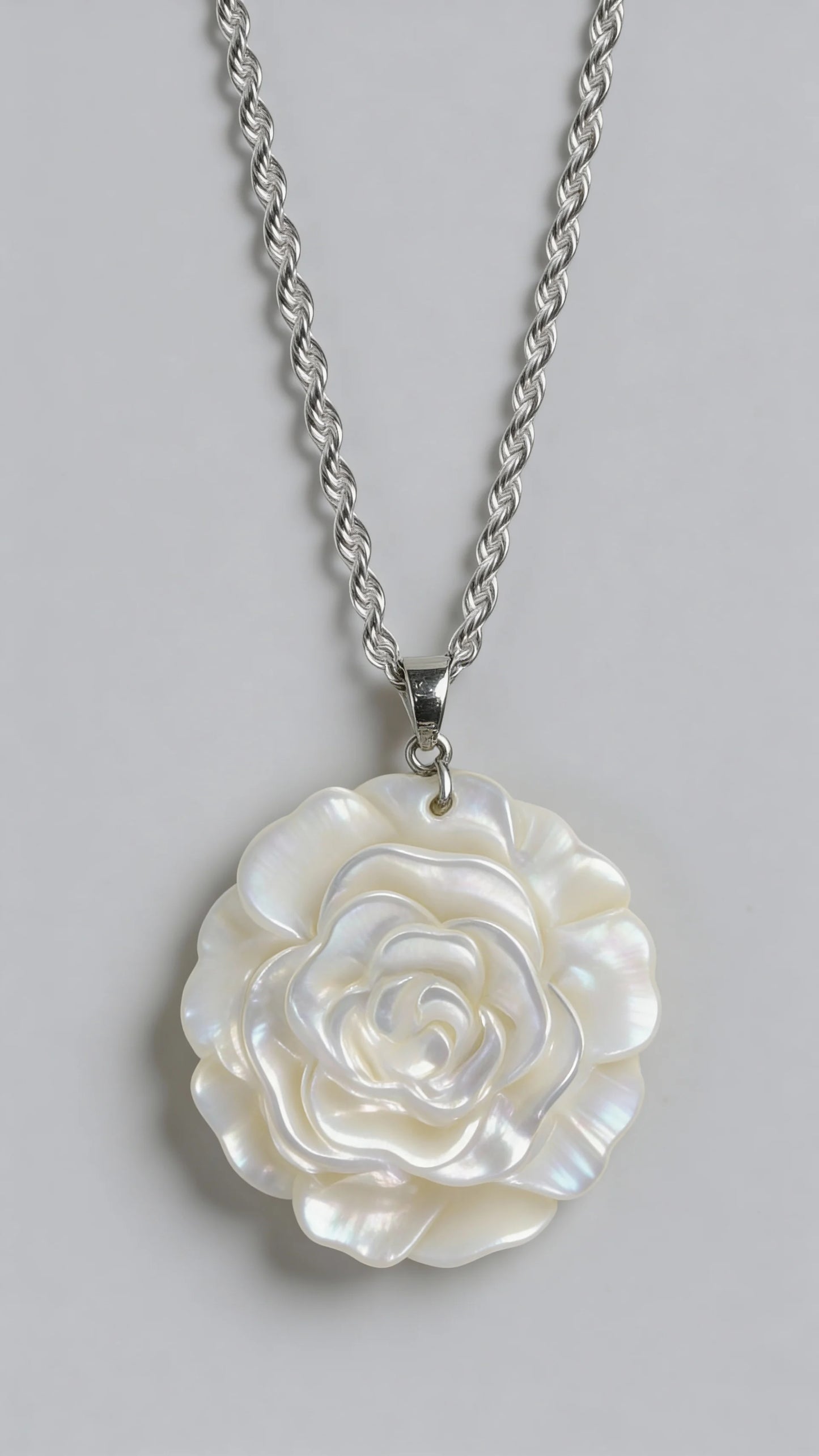 Mother-of-Pearl Shell Rose Necklace
