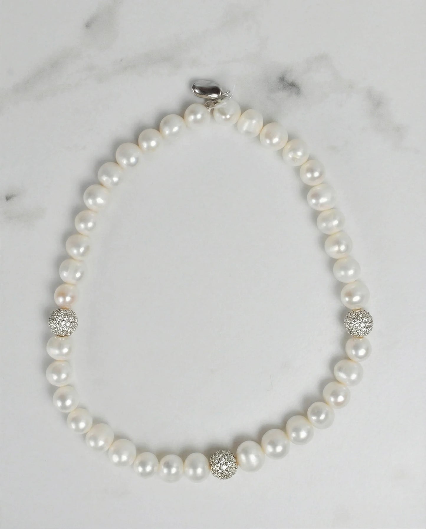 White large Pearl Choker Necklace