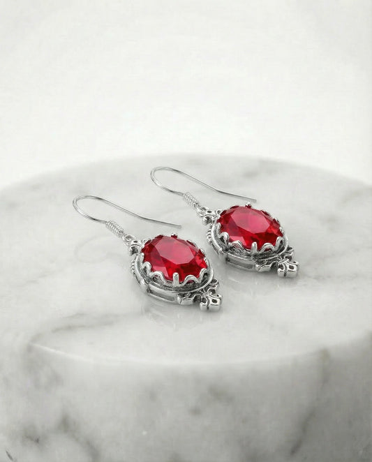 Made Ruby oval Earrings