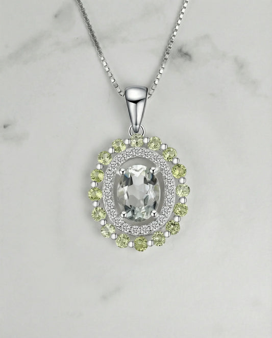 Natural Peridot Amethyst Necklace