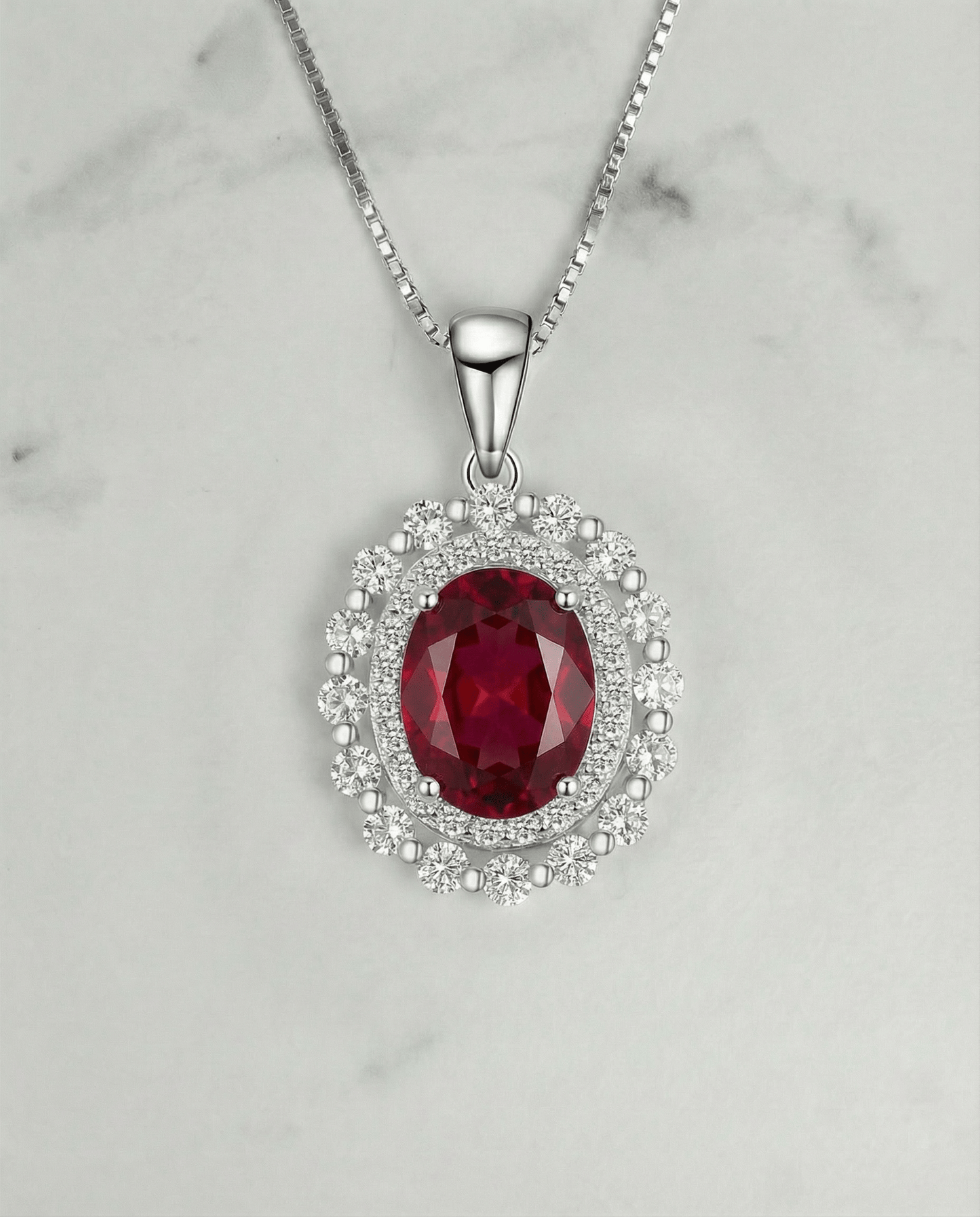 Collar de diamantes de granate real de gran tamaño