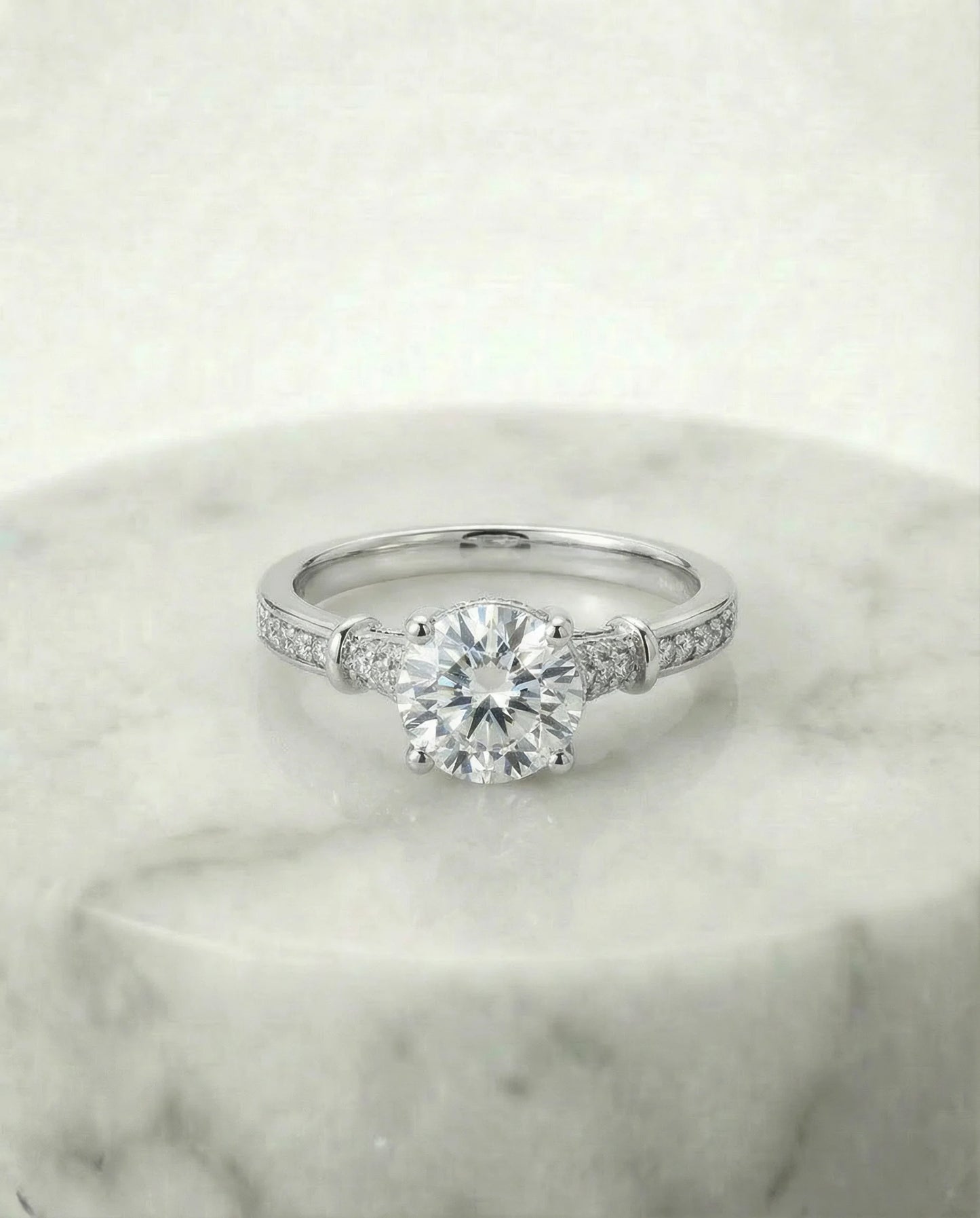 Simulated Diamond round cut ring