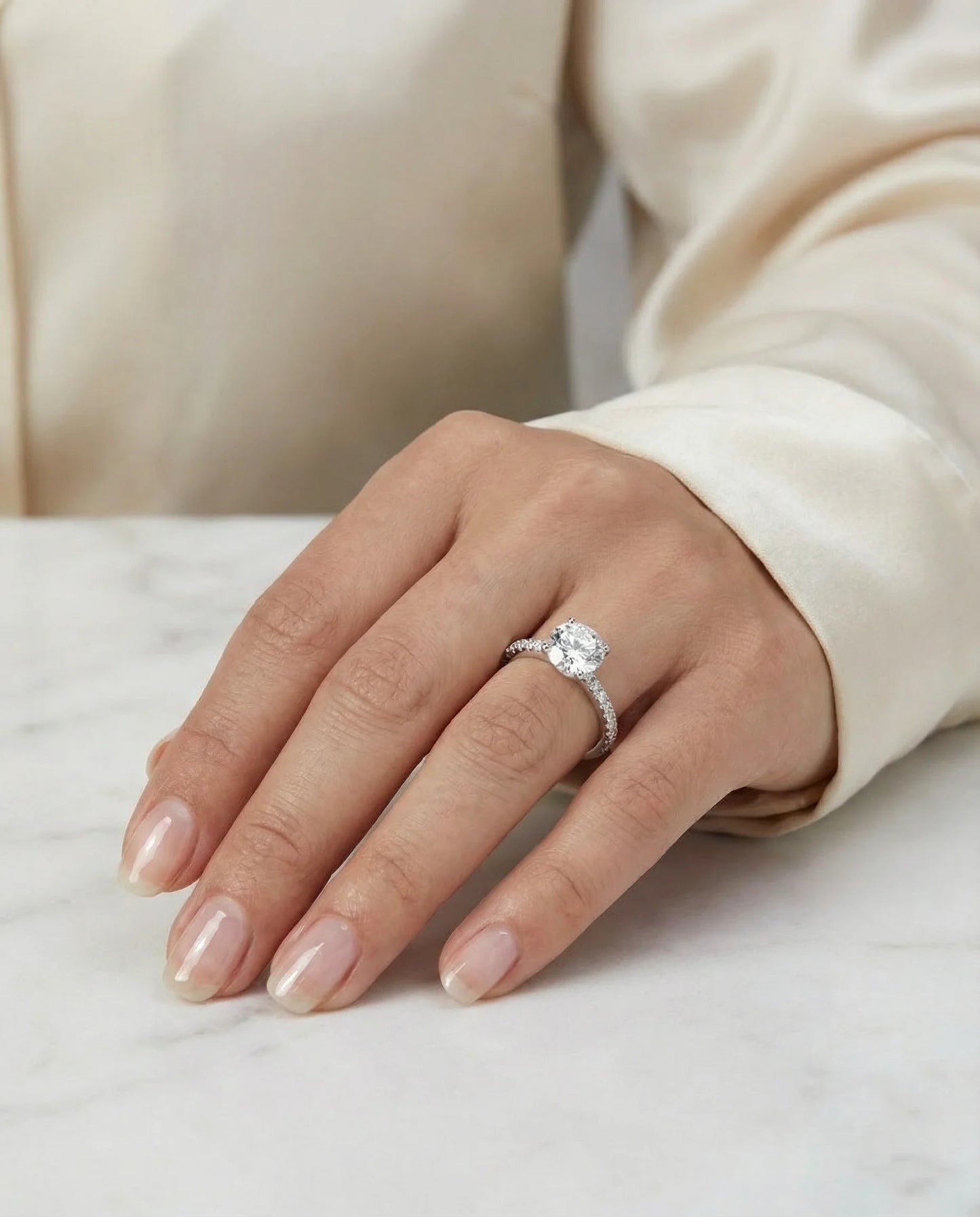 Simulated Diamond large carat ring