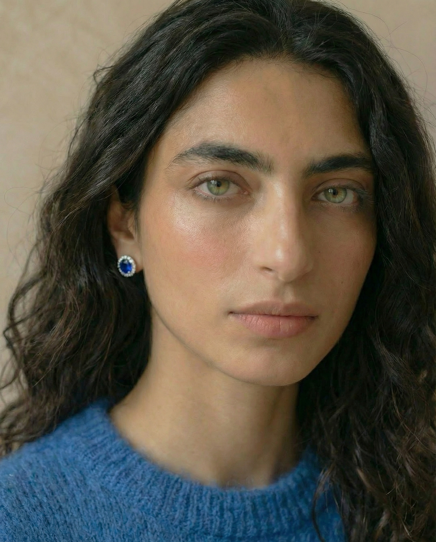 Sapphire Round Diamond Earrings