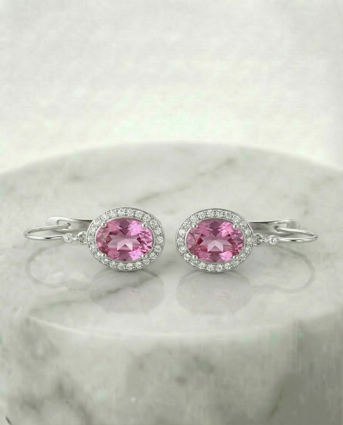 Made Pink Topaz long earrings