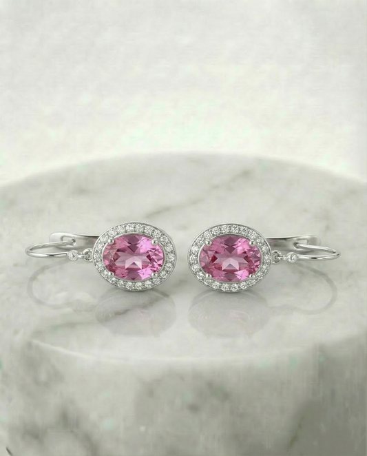 Made Pink Topaz long earrings