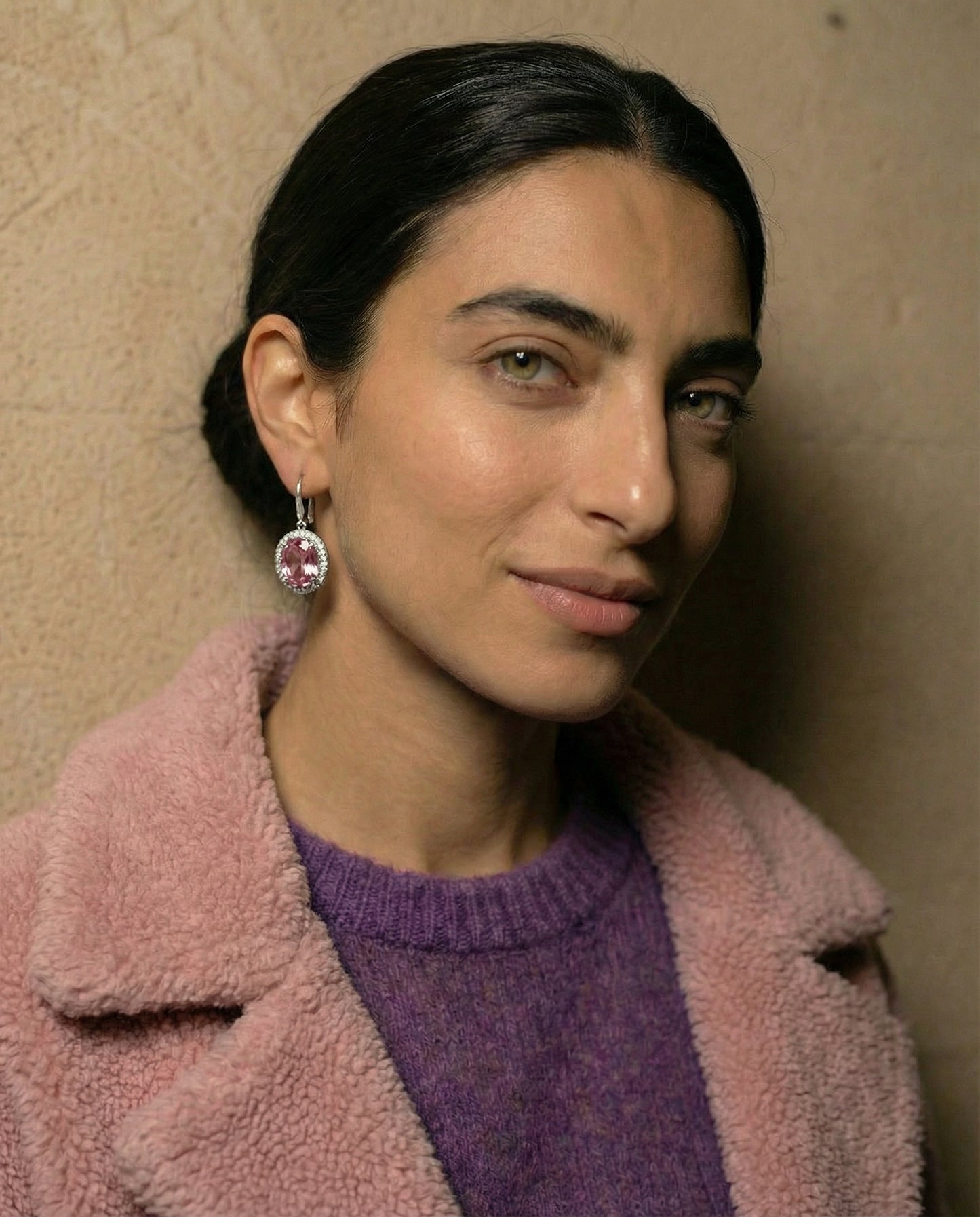 Made Pink Topaz long earrings