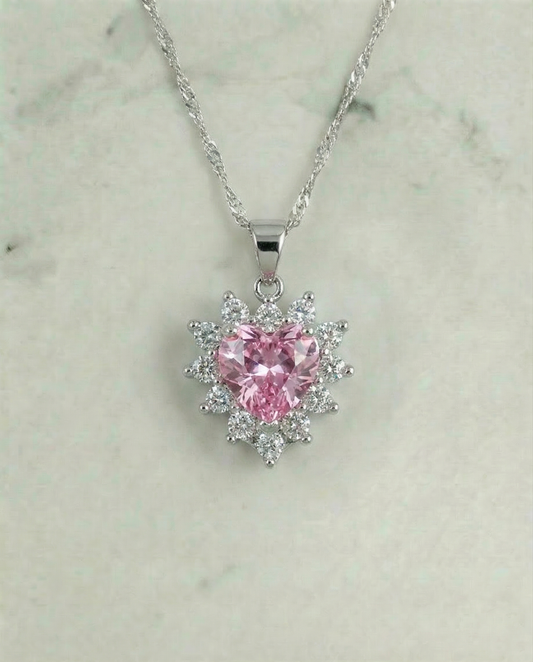 Made Pink Topaz Heart Necklace