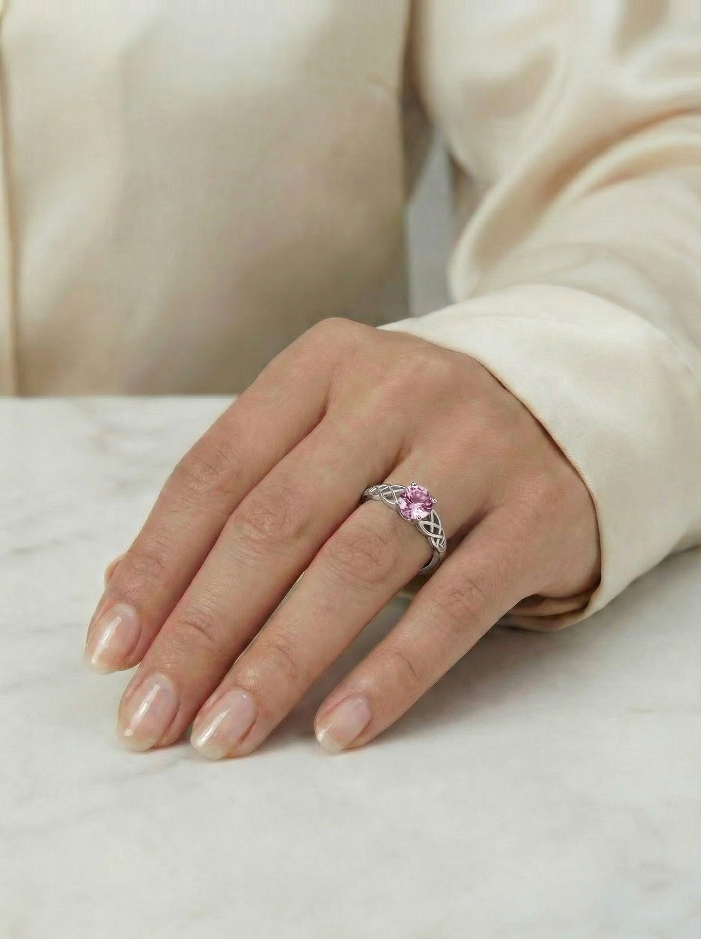 Elegant made Pink Topaz Ring