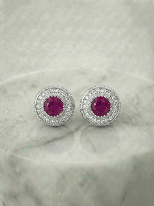 Natural Ruby stone earrings