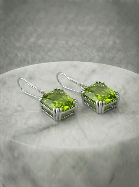 Natural Peridot large Earrings