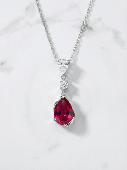 Elegant Ruby Diamond Necklace
