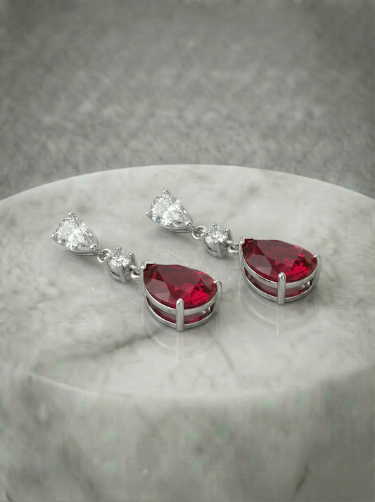 Elegant Ruby diamond Earrings