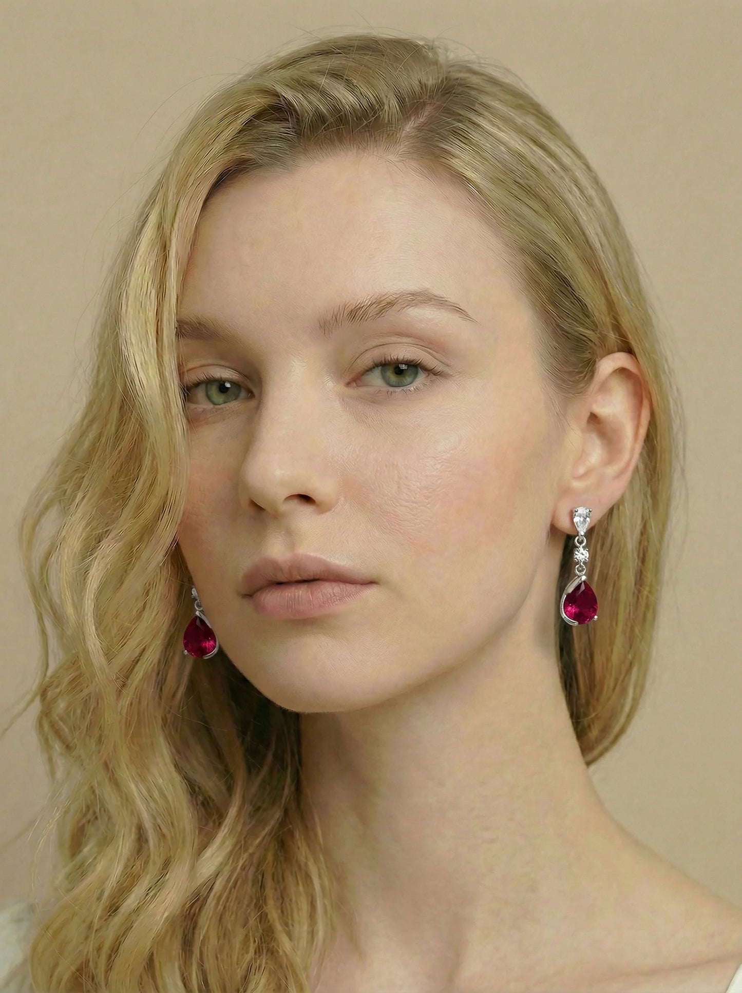 Elegant Ruby diamond Earrings