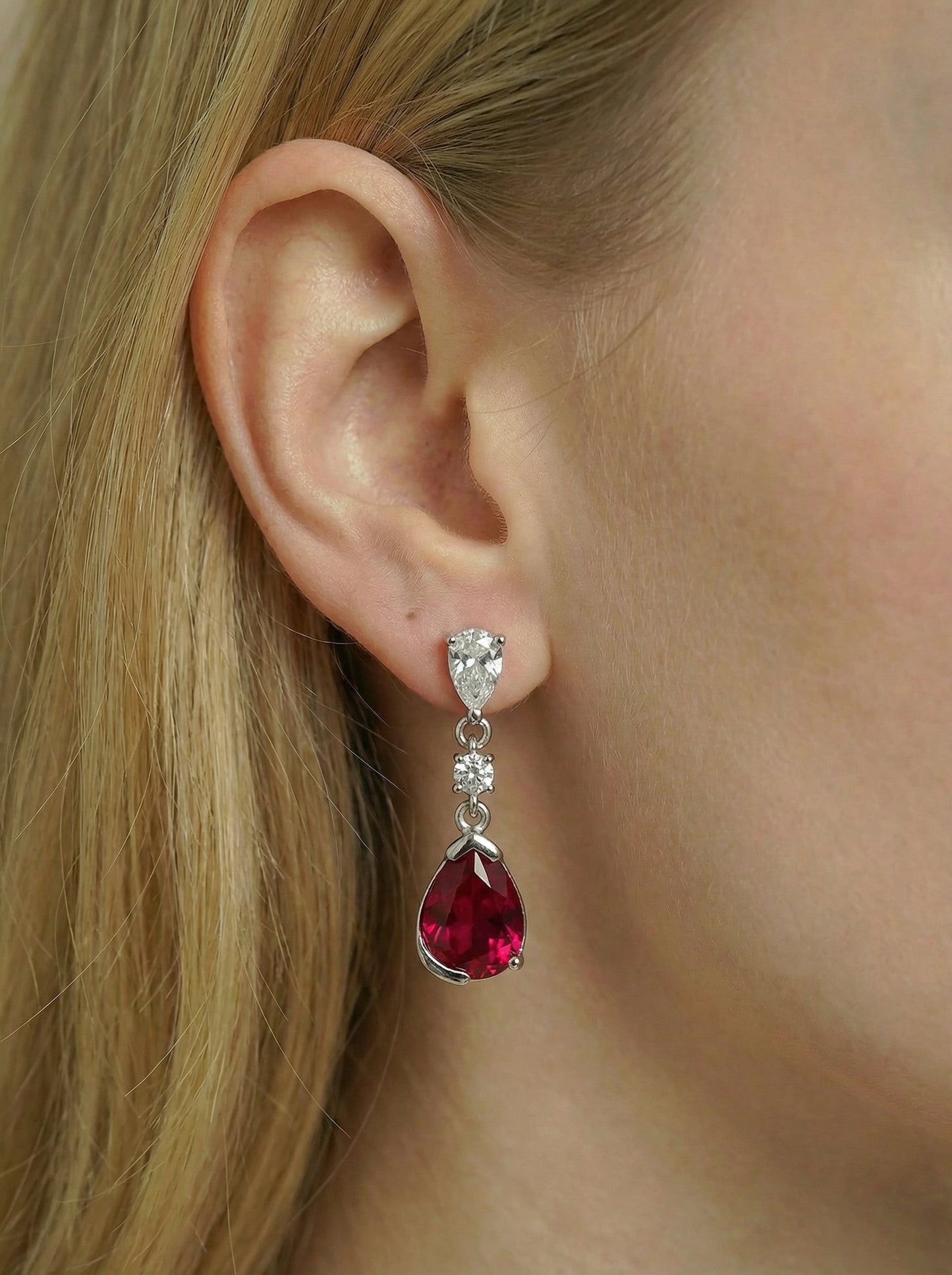 Elegant Ruby diamond Earrings