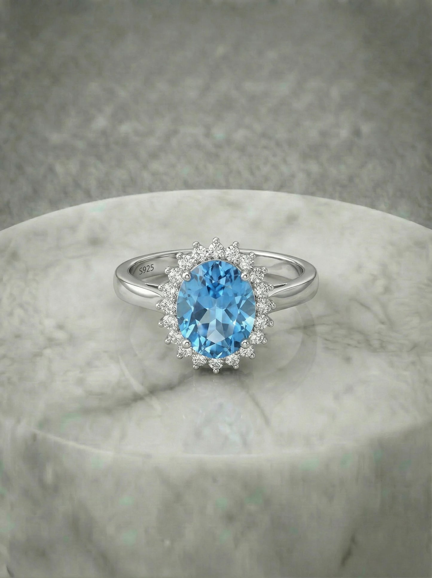 Real Natural Topaz Stone Ring