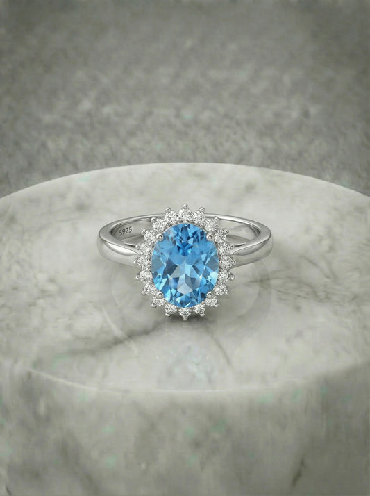 Real Natural Topaz Stone Ring