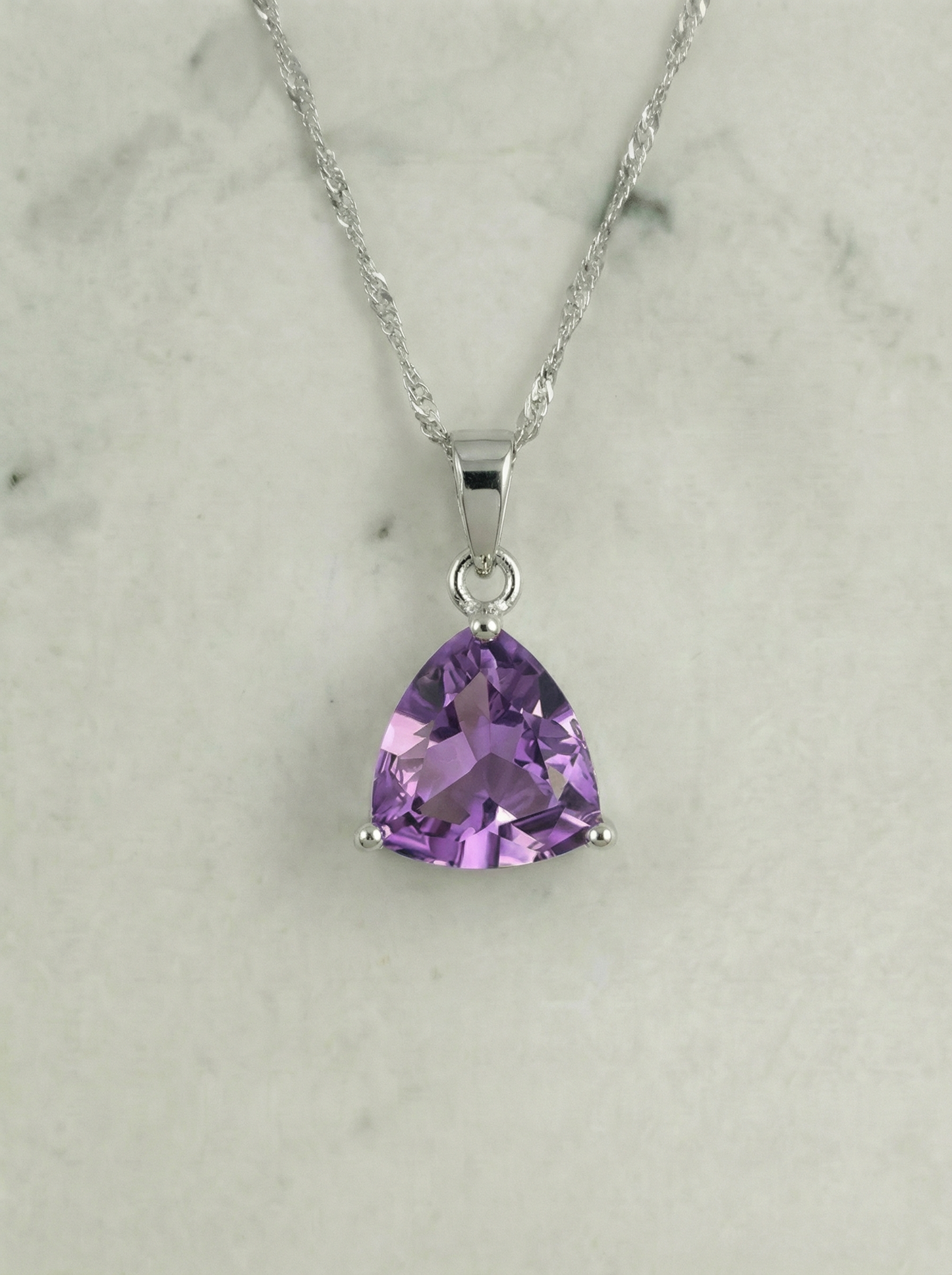 Echte Amethyst-Dreieck-Halskette