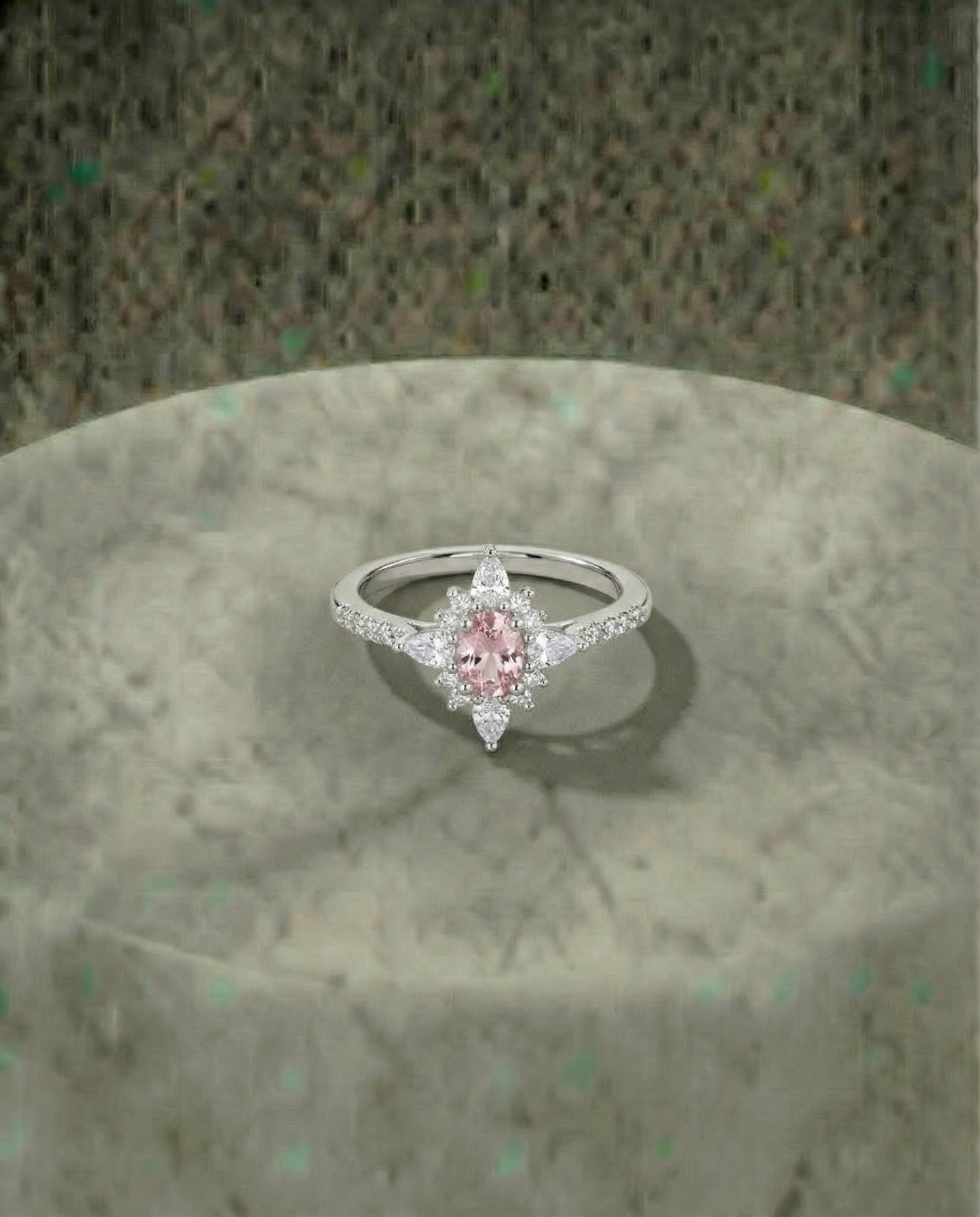 Bague diamant morganite rose Made