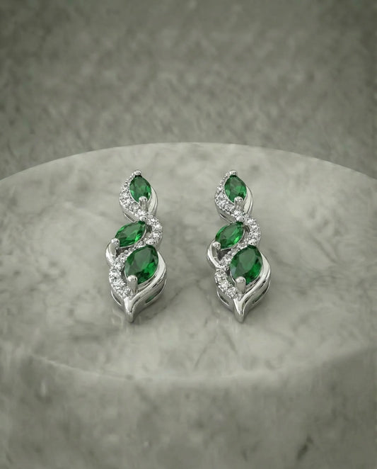 Trilogy made Emerald Earrings