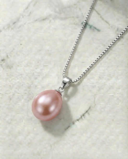 Ægte lilla perle halskæde