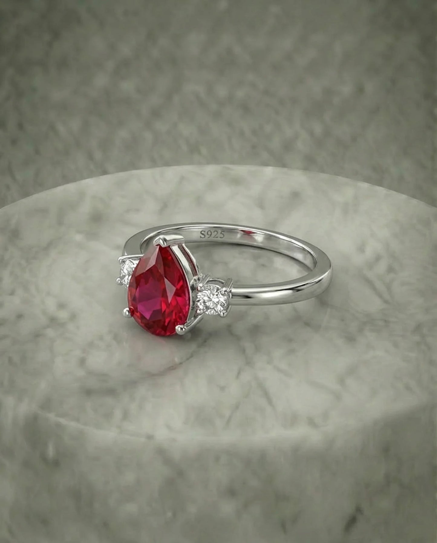 Pear Shaped Ruby Ring