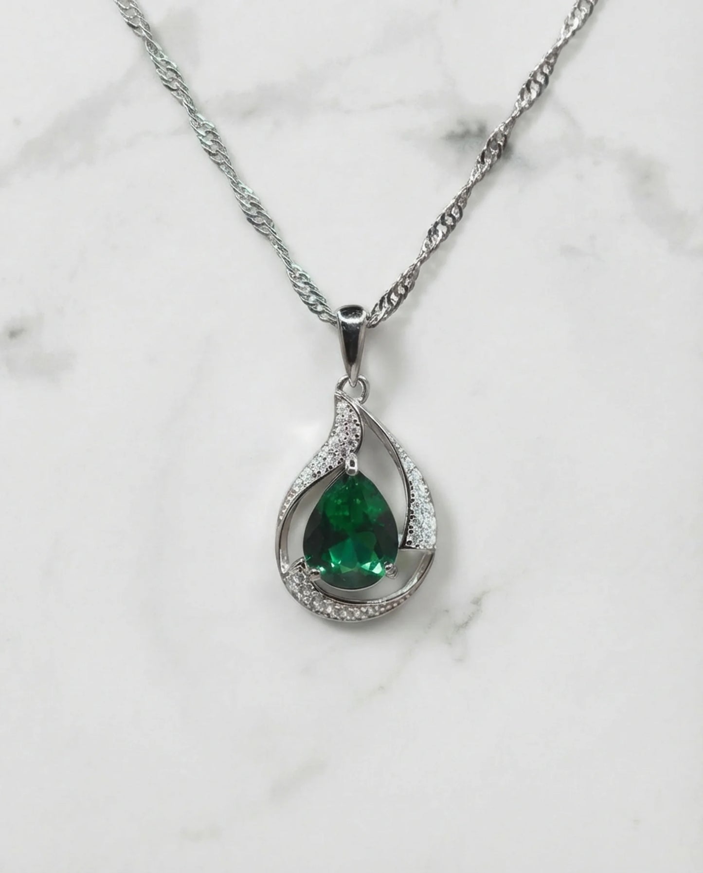 Large made Emerald Necklace