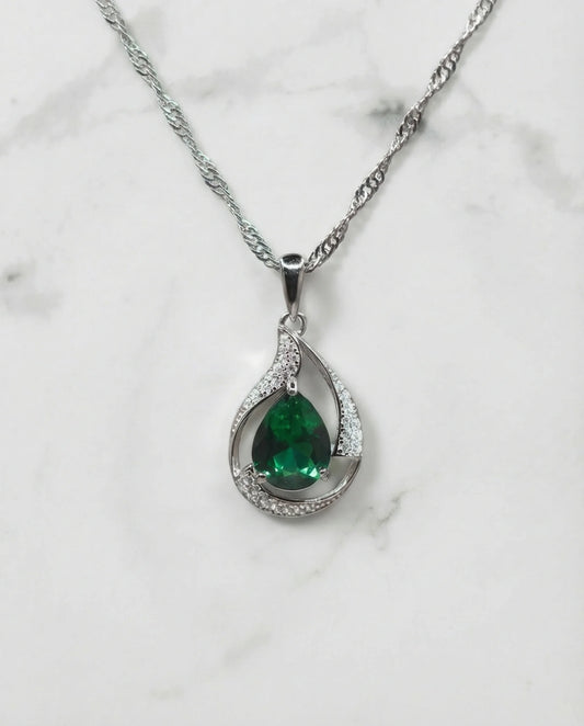 Large made Emerald Necklace