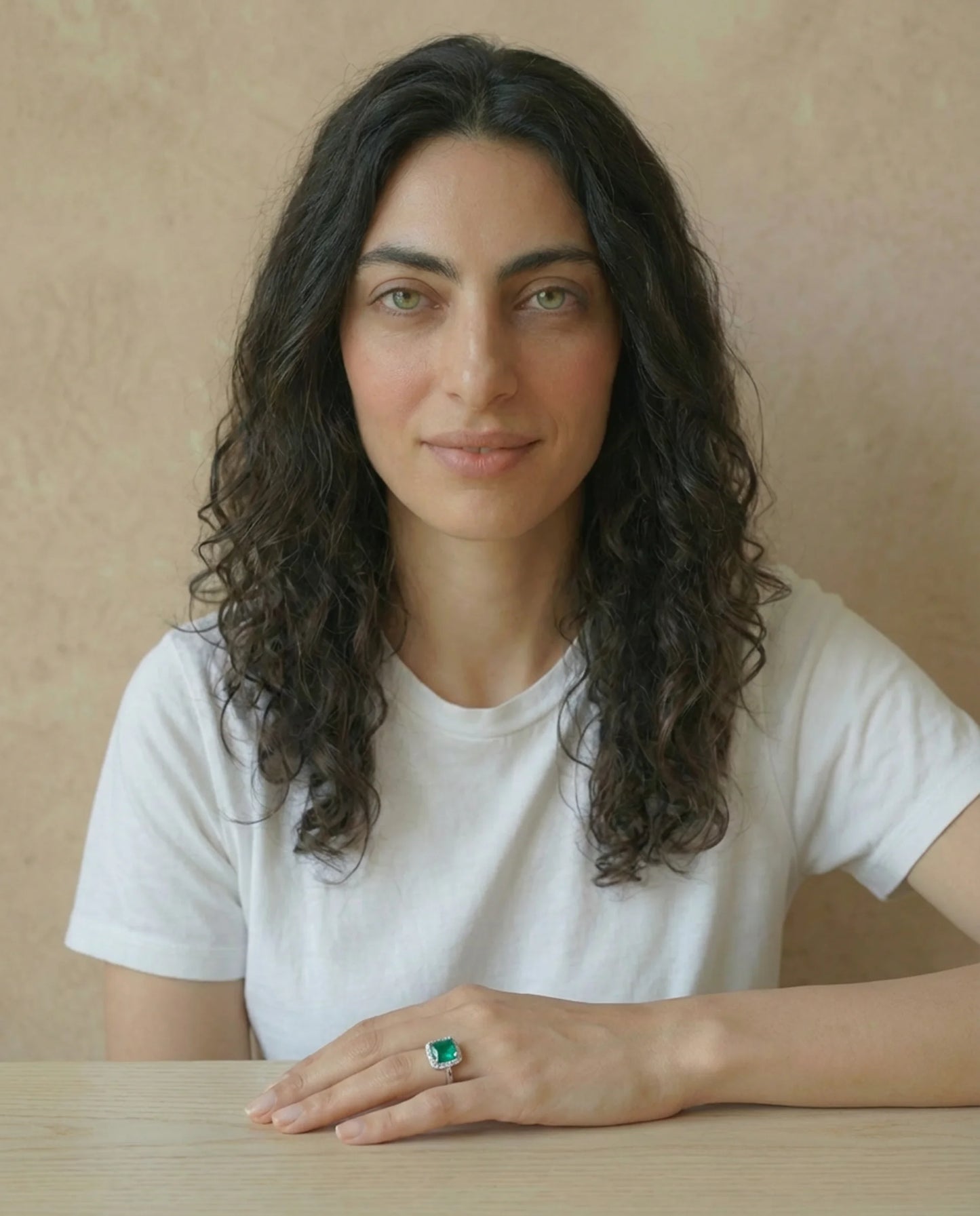 Made Emerald Diamond Ring