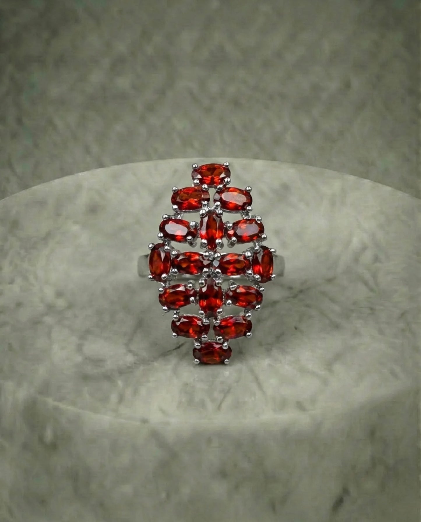 Natural Garnet composed Ring