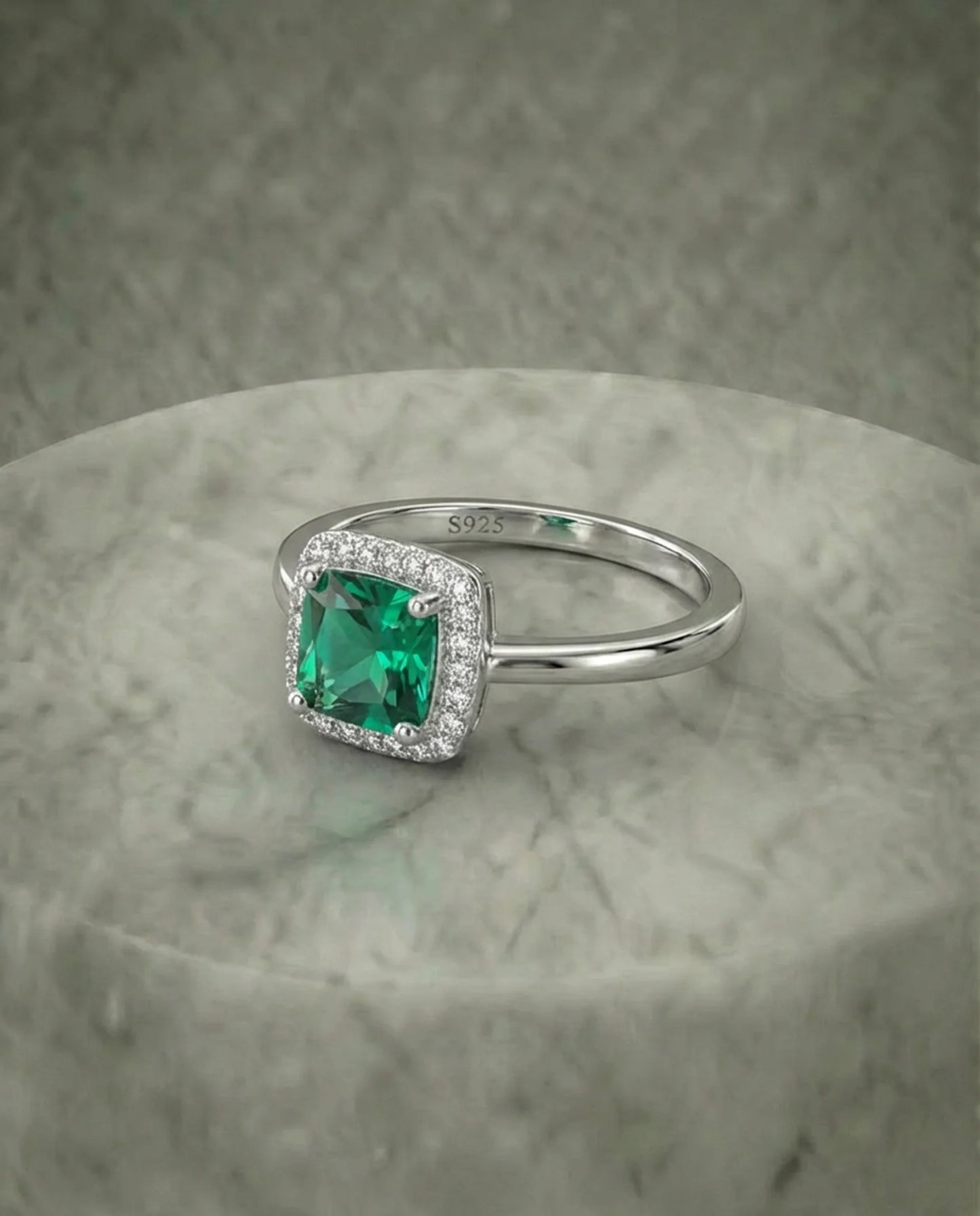 Made Emerald Diamond Ring