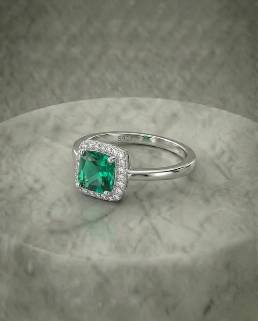 Made Emerald Diamond Ring