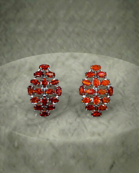 Natural Composed Garnet Earrings