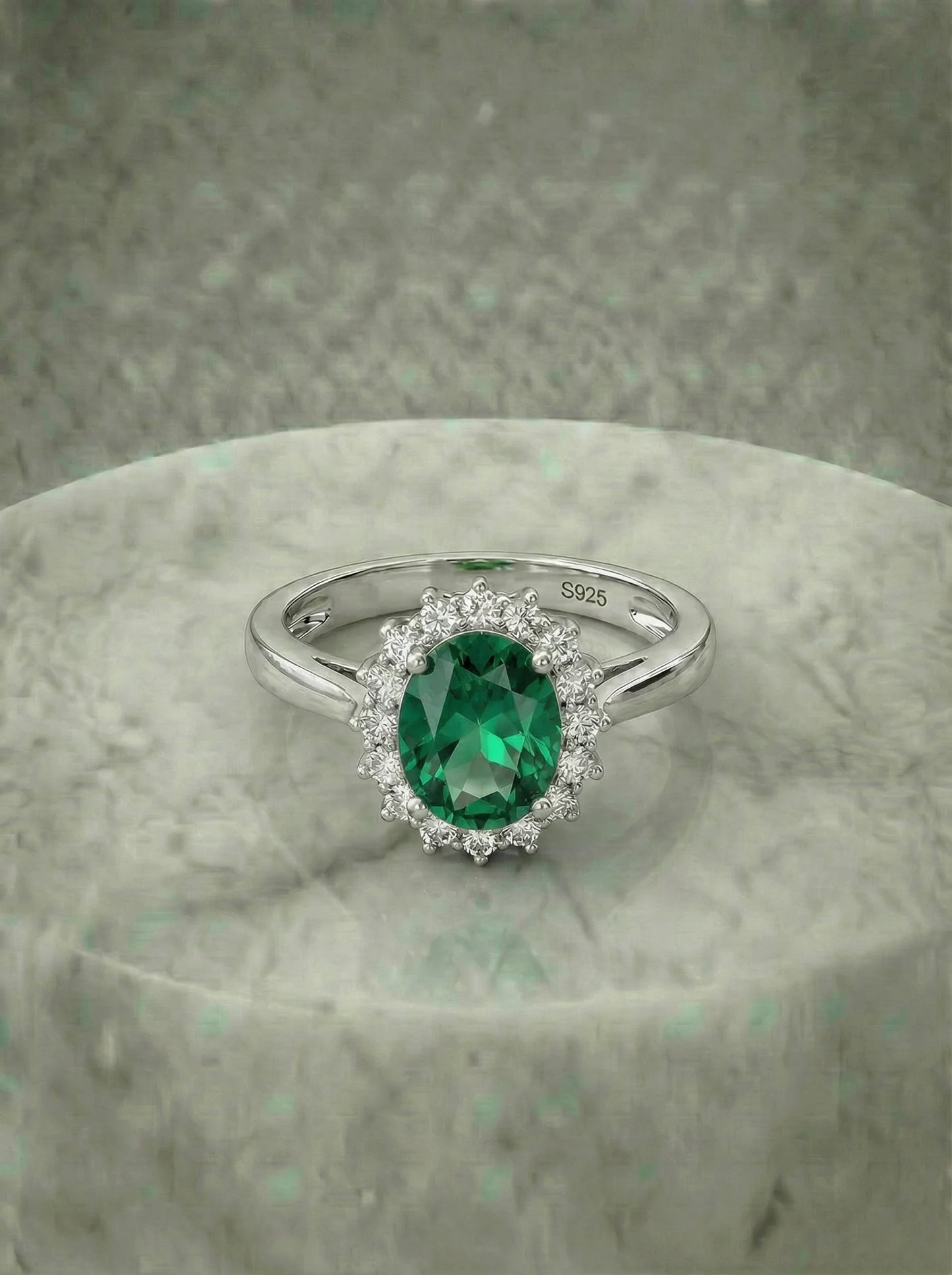 Made Emerald Engagement Ring