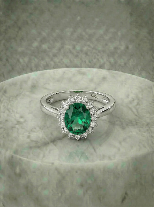 Made Emerald Engagement Ring
