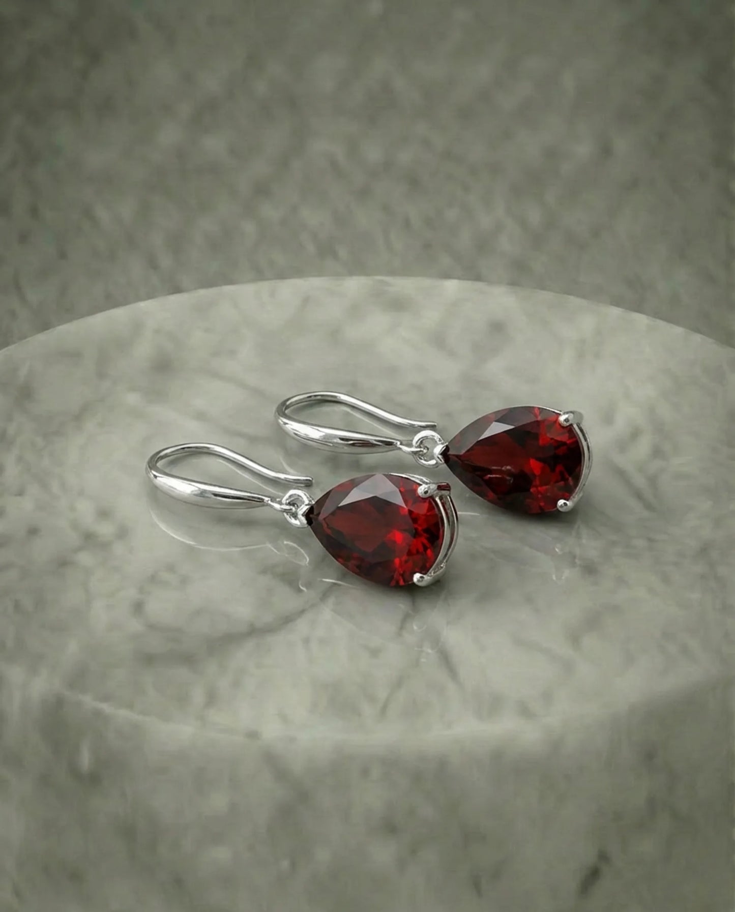 Natural Garnet drop Earring